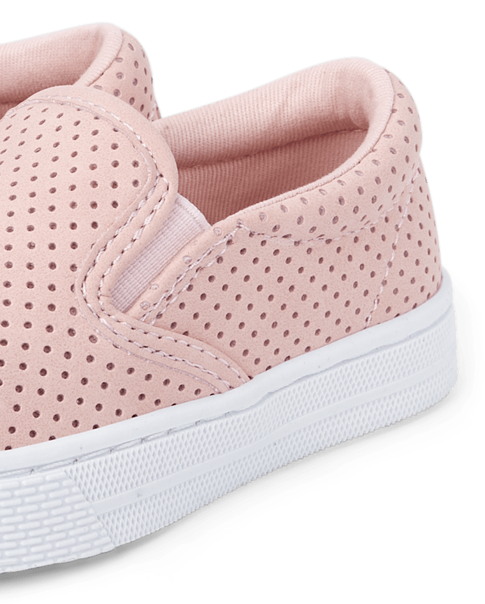 Toddler Girls Perforated Slip On Sneakers