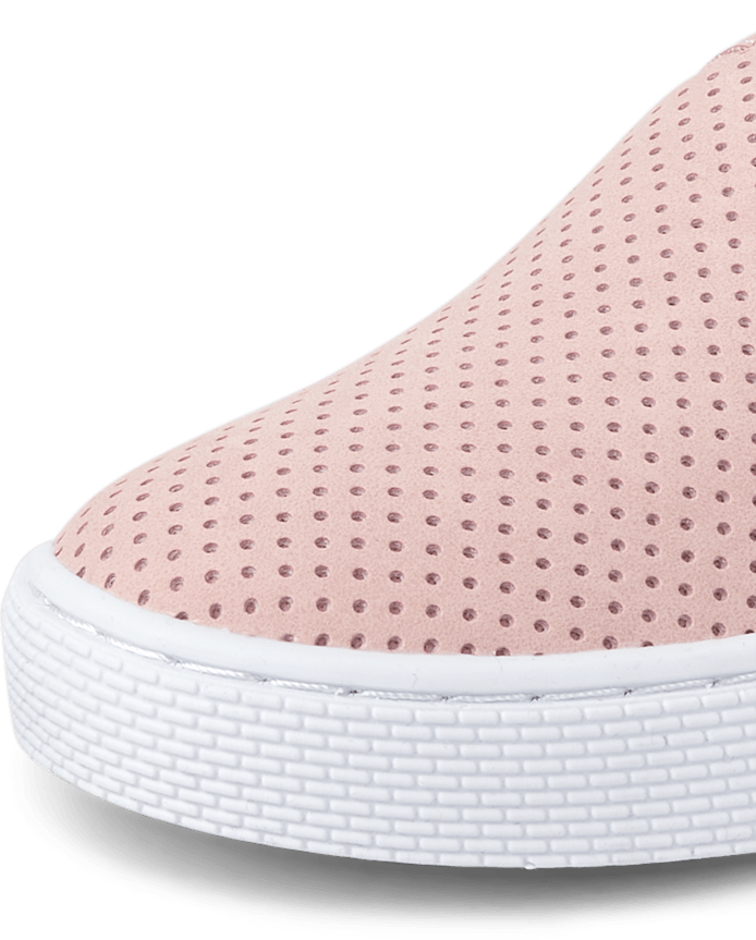 Girls Perforated Slip On Sneakers