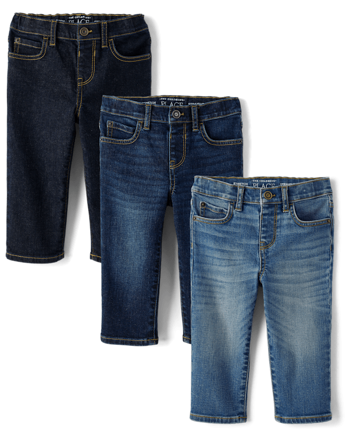 Baby And Toddler Boys Straight Jeans 3-Pack