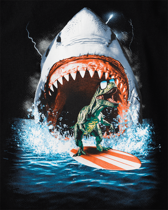 Boys Dino Shark Graphic Tee