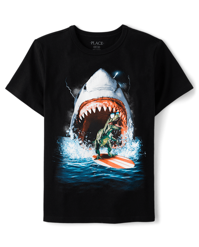 Boys Dino Shark Graphic Tee
