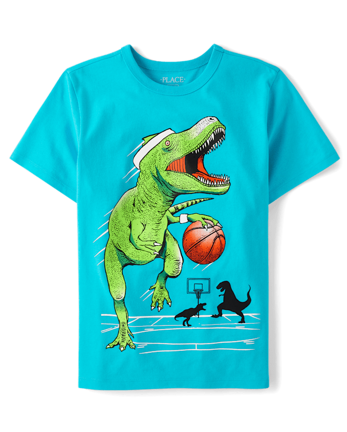 Boys Dino Basketball Graphic Tee