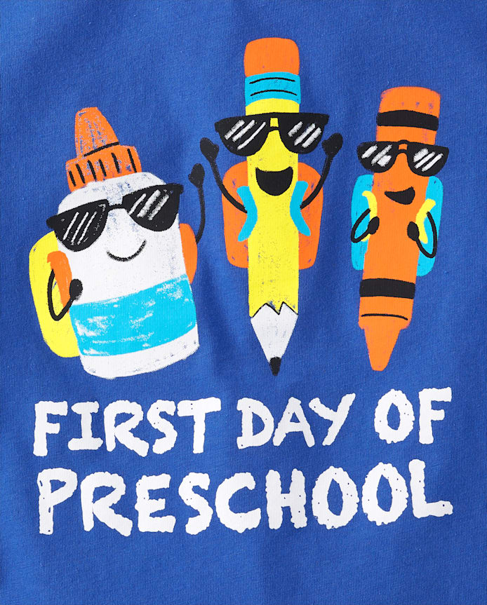 Toddler Boys First Day Preschool Graphic Tee