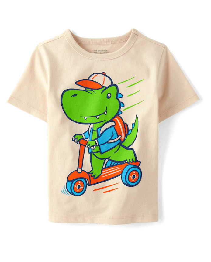 Baby And Toddler Boys Dino Scooter Graphic Tee