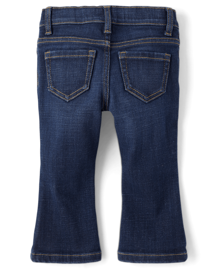 Toddler Girls Patch Pocket Flare Jeans