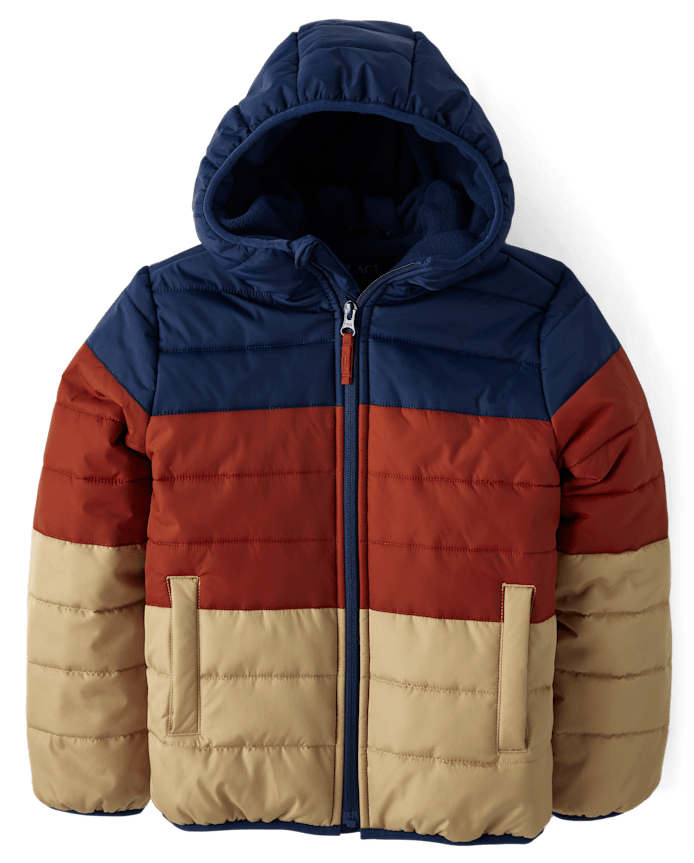 Boys Colorblock Puffer Jacket