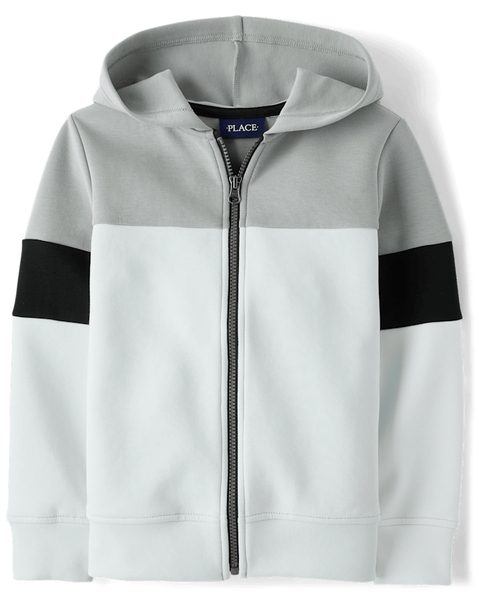 Boys Colorblock Scuba Zip Up Hoodie