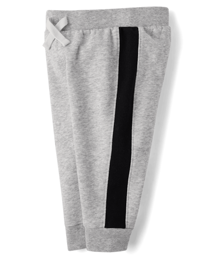Baby And Toddler Boys Side Stripe Premium Fleece Jogger Pants