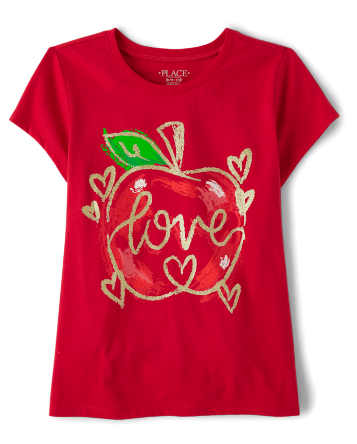 Girls Love Apple Graphic Tee