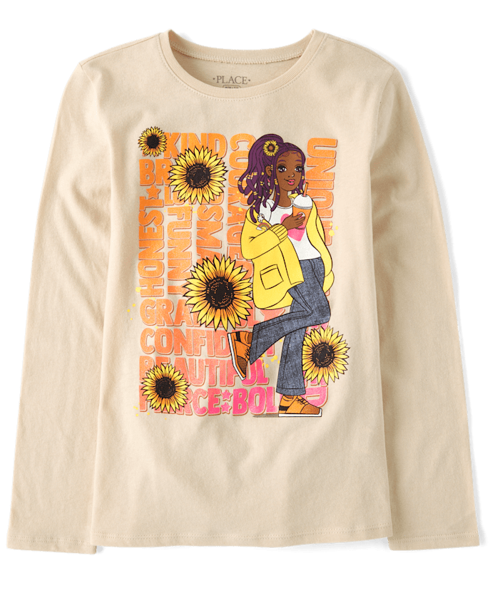 Girls Sunflower Girl Graphic Tee