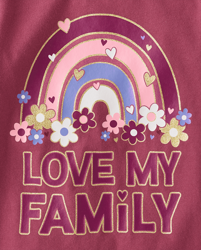Baby And Toddler Girls Love My Family Graphic Tee