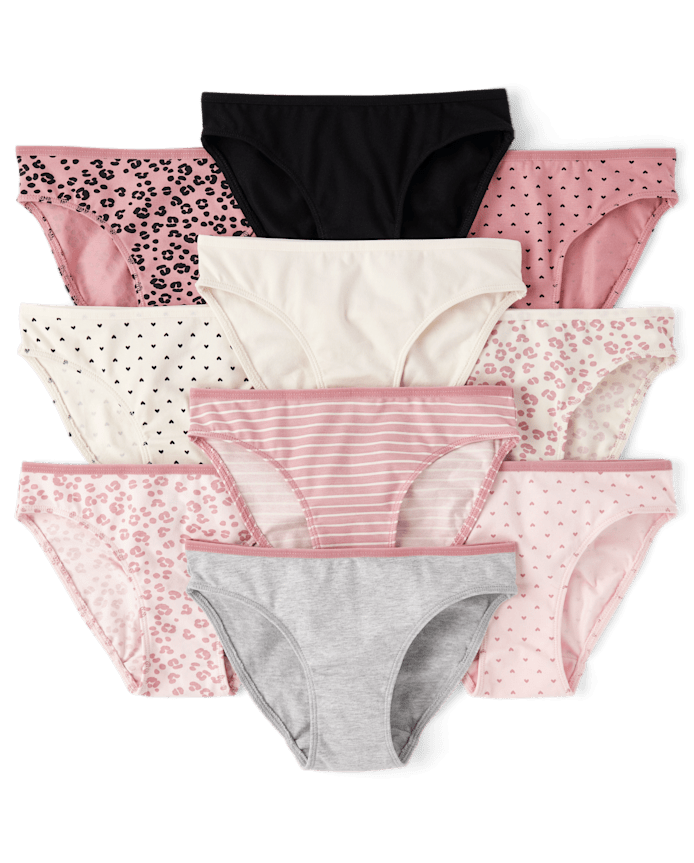 Lot de 10 sous-vêtements bikini léopard pour filles