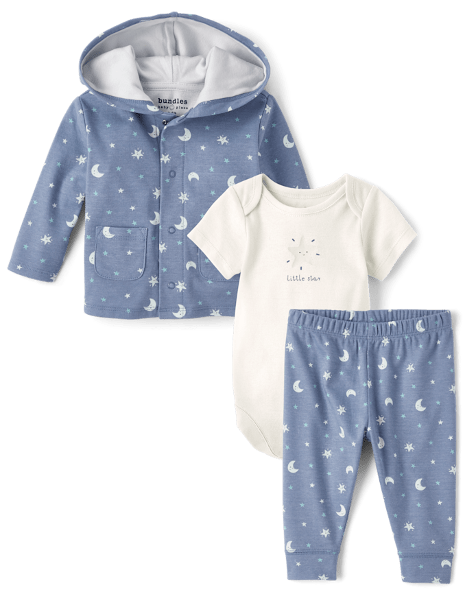 Baby Boys Moon 3-Piece Outfit Set