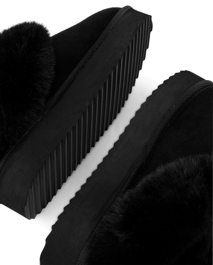 Girls Platform Teddy Slip Ons