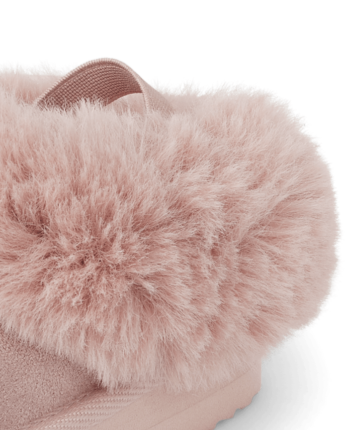 Toddler Girls Platform Teddy Slip Ons