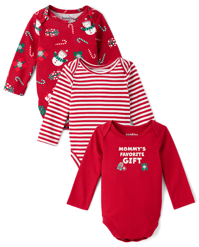 Lot de 3 bodys Bébé Noël