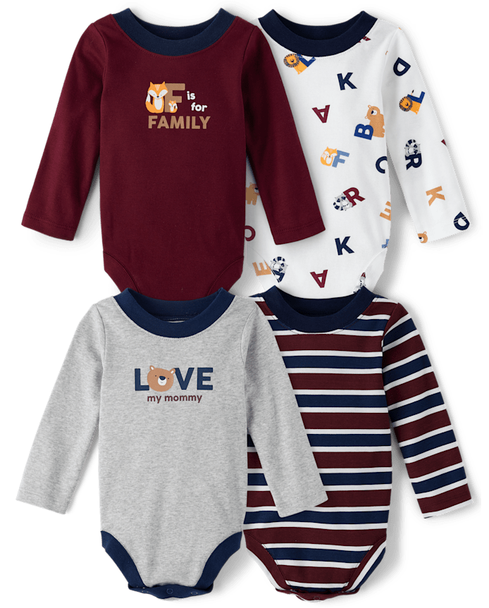 Baby Boys Animal Bodysuit 4-Pack