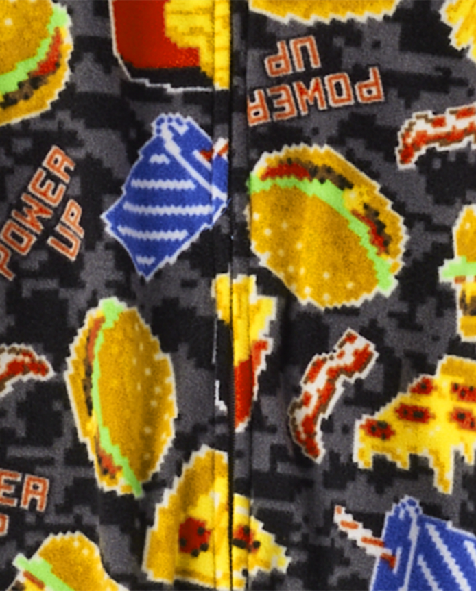 Boys Food Microfleece One Piece Pajamas