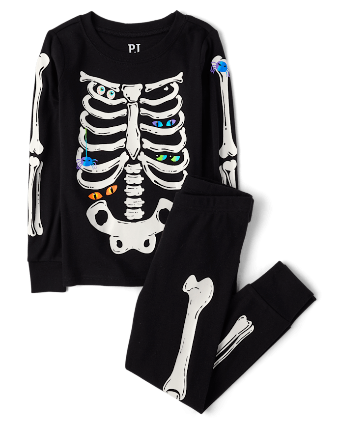 Kids Matching Family Glow Skeleton Snug Fit Cotton Pajamas