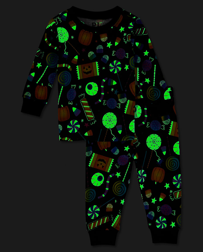 Baby And Toddler Glow Halloween Candy Snug Fit Cotton Pajamas