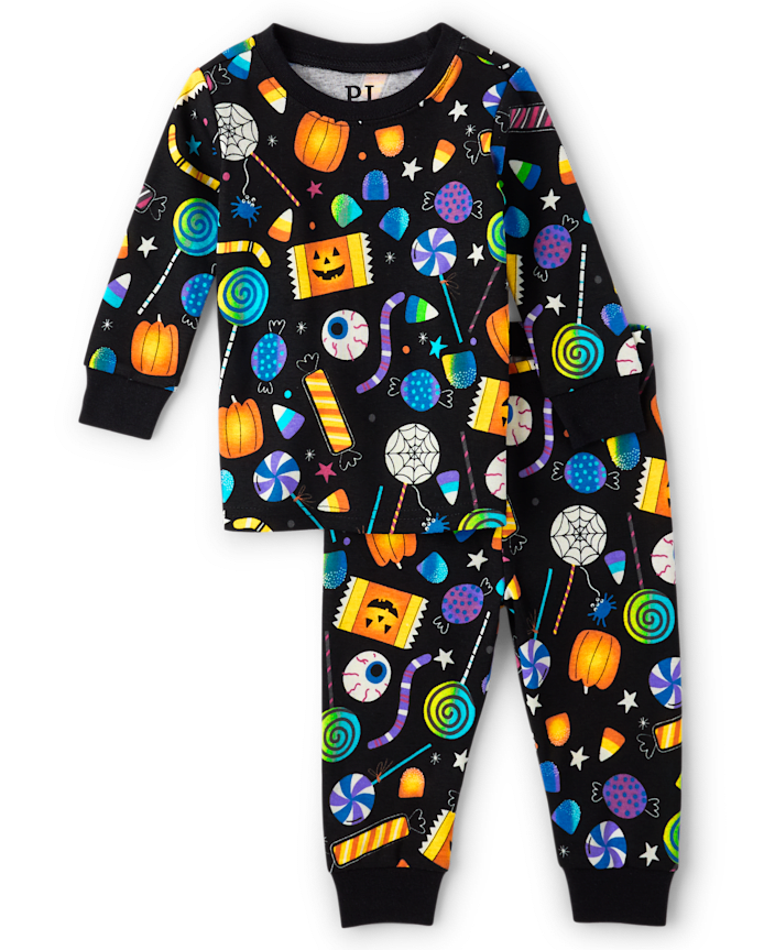 Baby And Toddler Glow Halloween Candy Snug Fit Cotton Pajamas