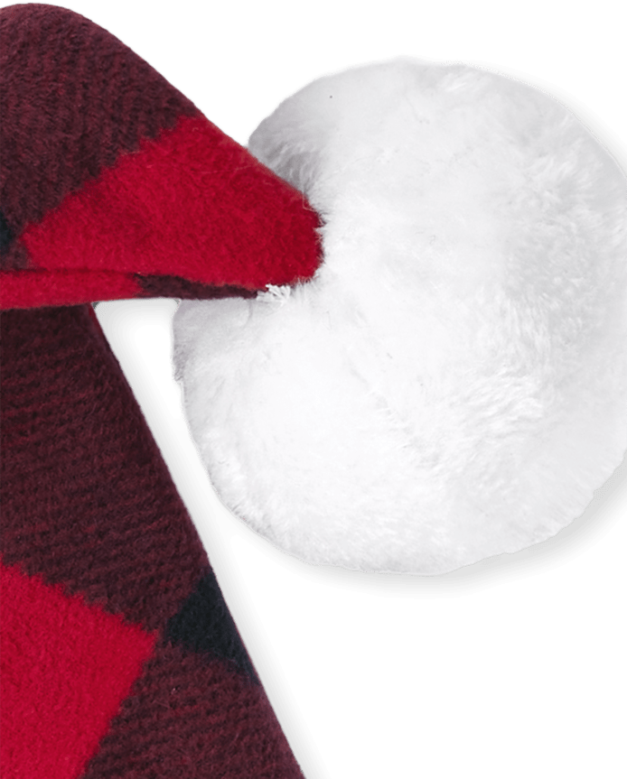 Bonnet de Père Noël à carreaux assorti pour enfants