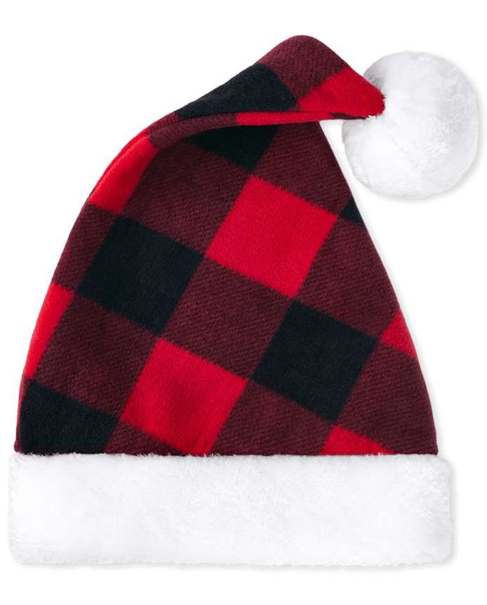 Bonnet de Père Noël à carreaux assorti pour enfants