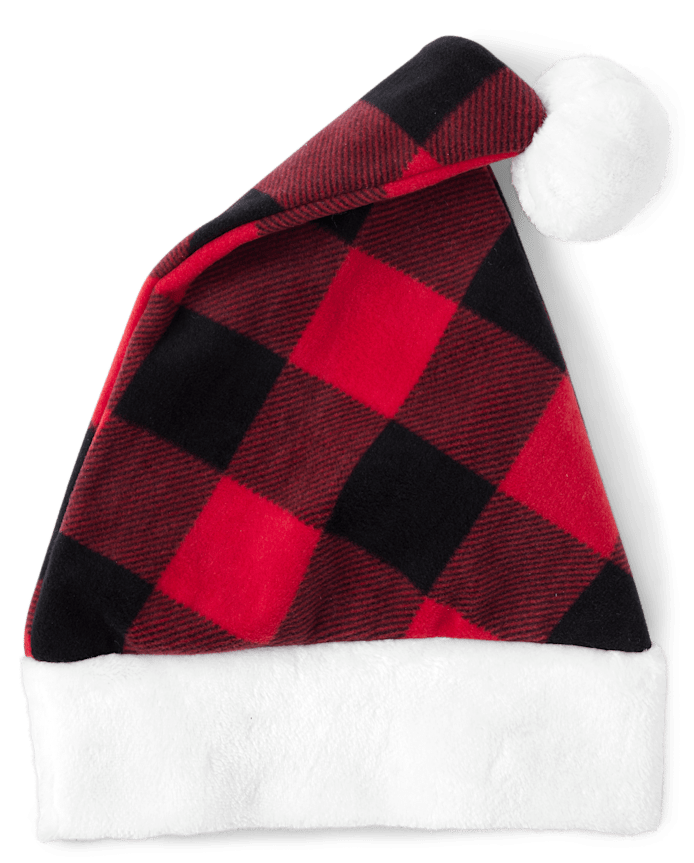 Bonnet de Père Noël à carreaux assorti pour adultes