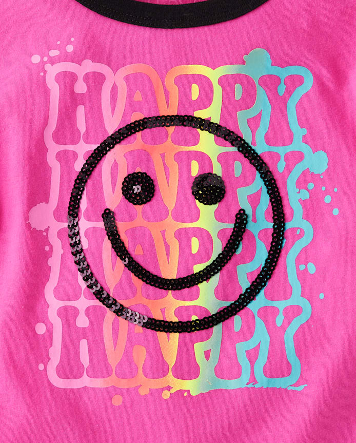Girls Happy Face Top