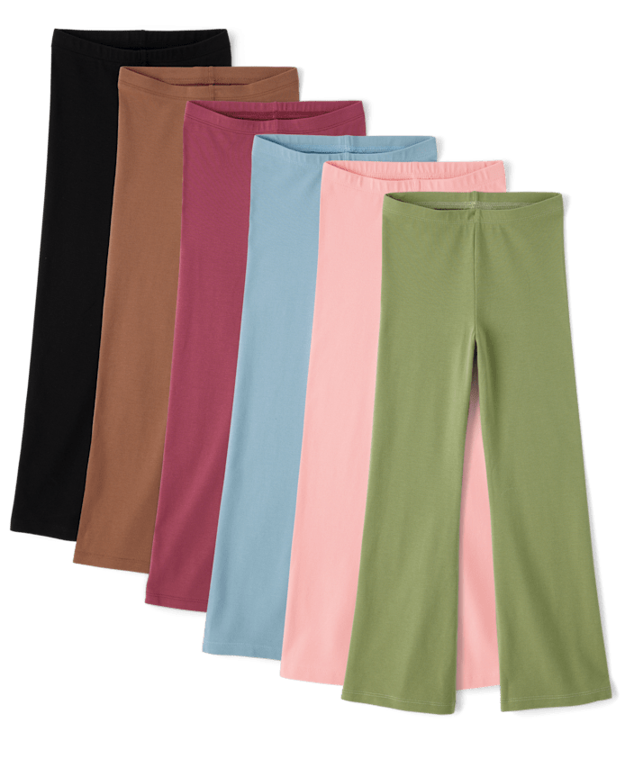 Girls Flare Leggings 6-Pack