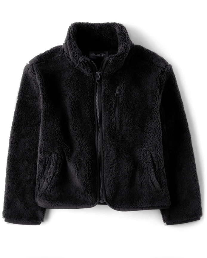 Girls Sherpa Zip Up Jacket