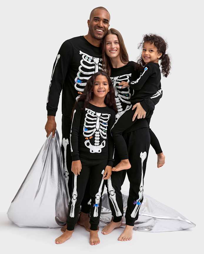Adult Matching Family Glow Skeleton Cotton Pajamas