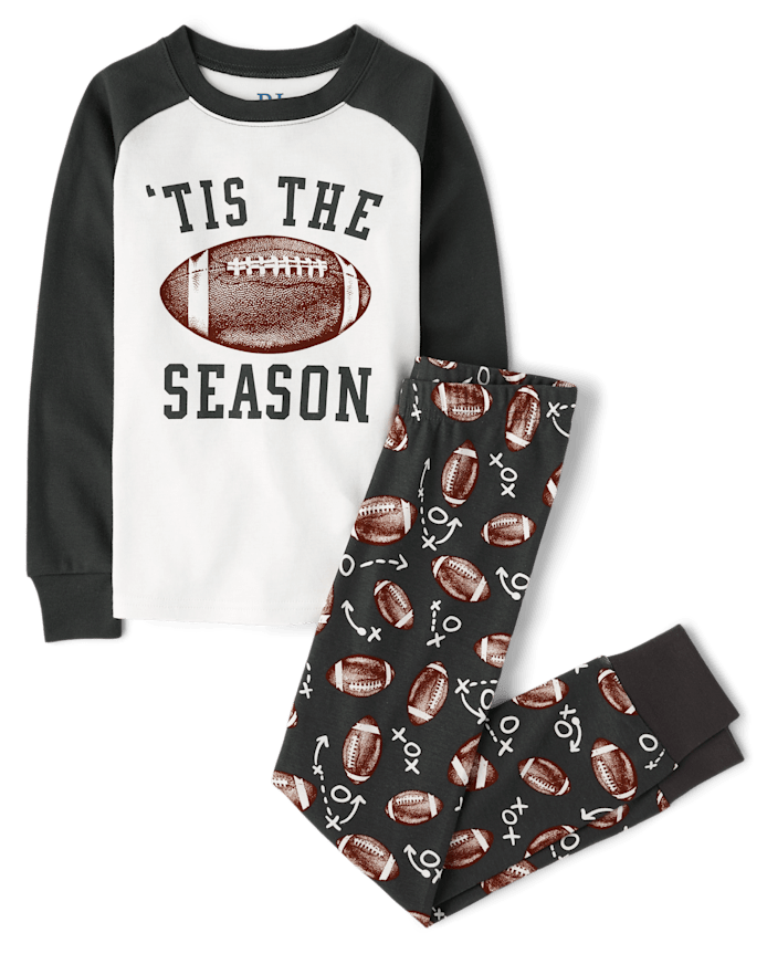 Boys Matching Family Football Snug Fit Cotton Pajamas