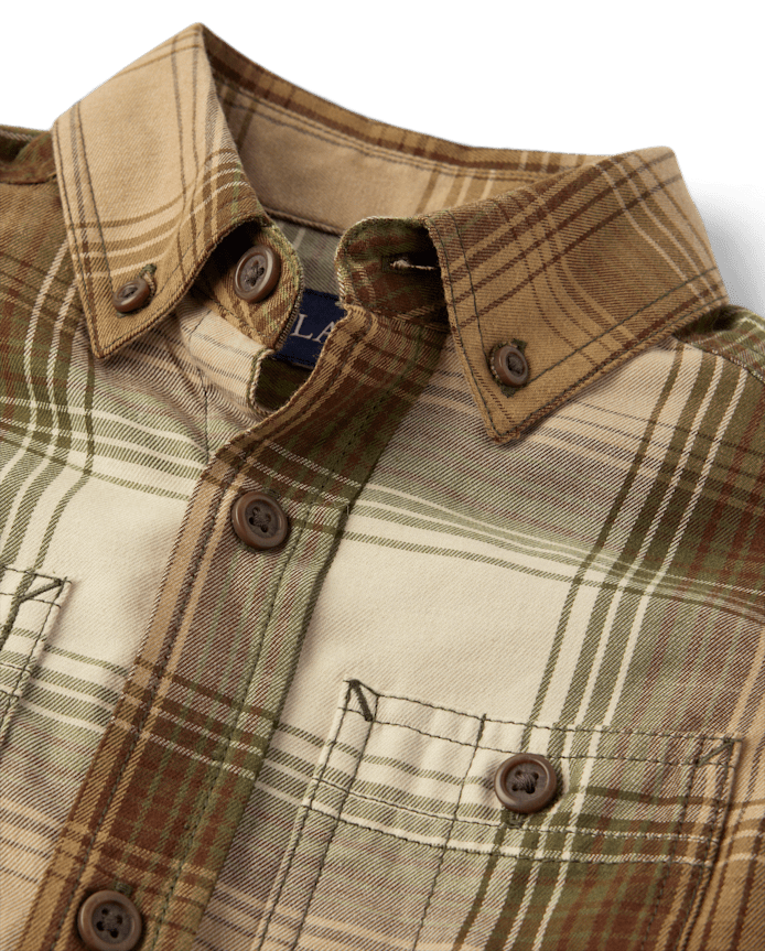 Boys Matching Family Plaid Flannel Button Up Shirt