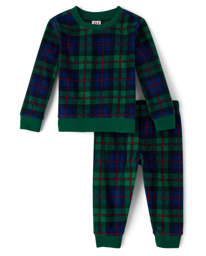 Baby And Toddler Matching Family Tartan Plaid Microfleece Pajamas