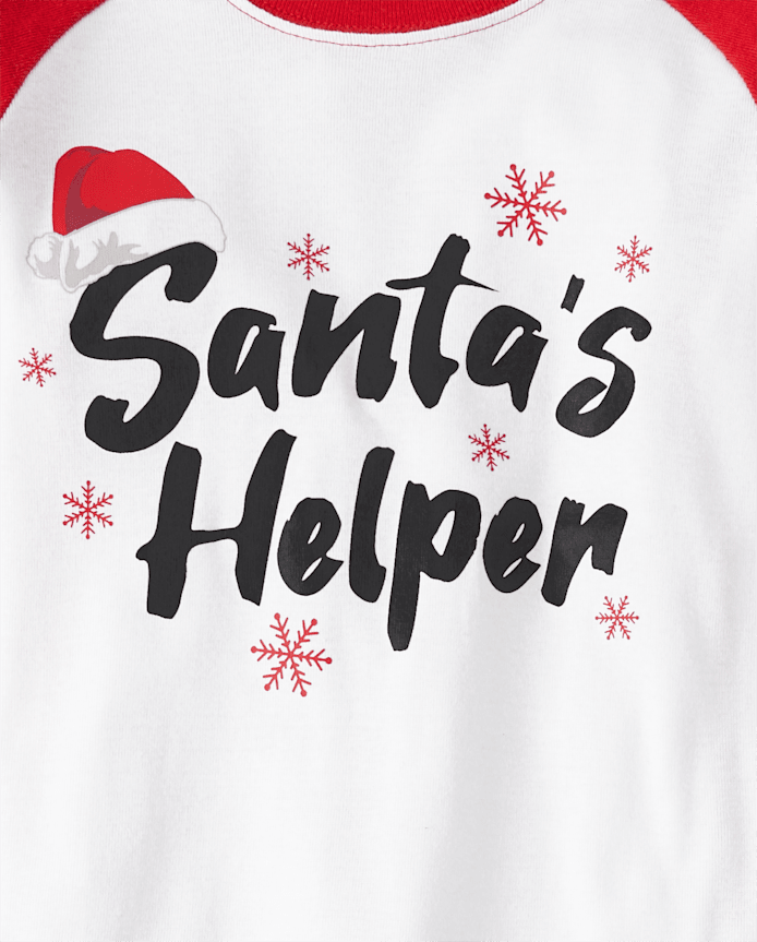 Kids Matching Family Santa's Helper Snug Fit Cotton And Microfleece Pajamas