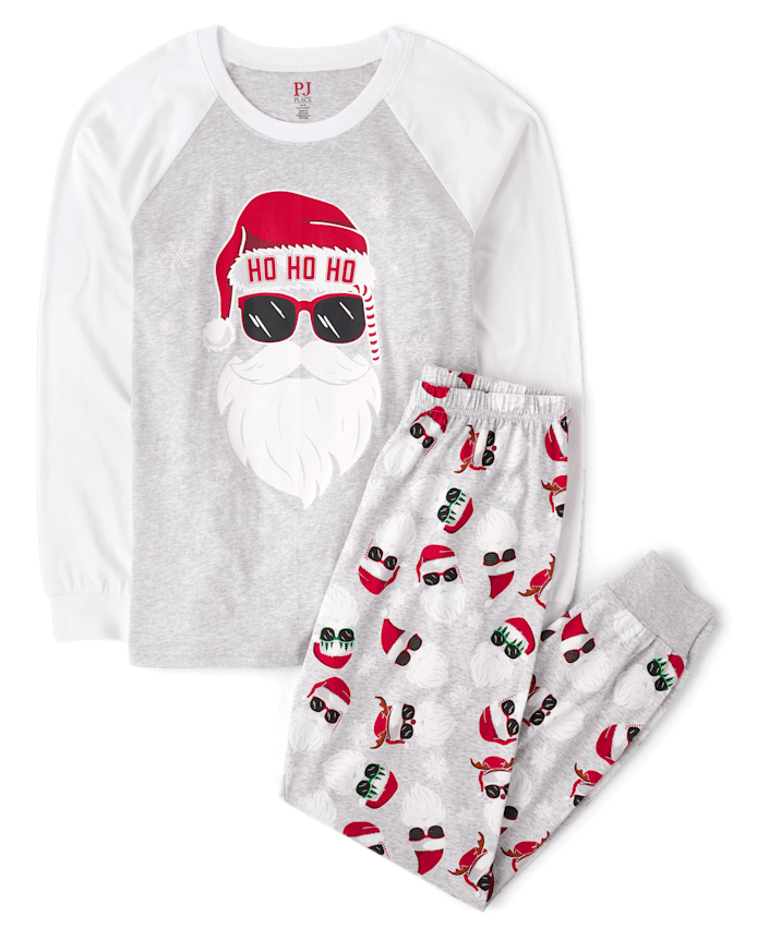 Adult Matching Family Glow Santa Sunglasses Cotton Pajamas