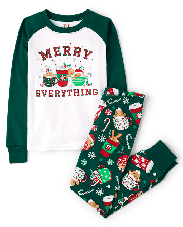 Kids Matching Family Hot Cocoa Mugs Snug Fit Cotton Pajamas