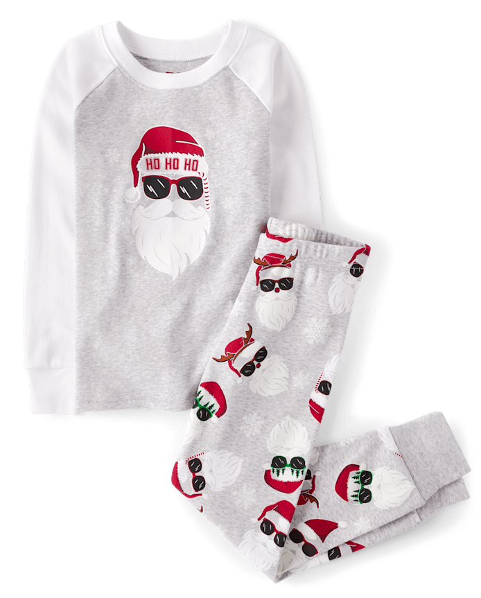 Kids Matching Family Glow Santa Sunglasses Snug Fit Cotton Pajamas