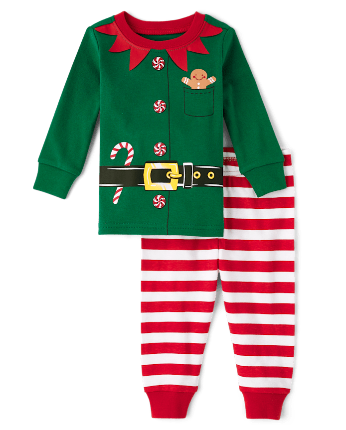 Pyjama en coton ajusté pour bébé et tout-petit avec motif elfe