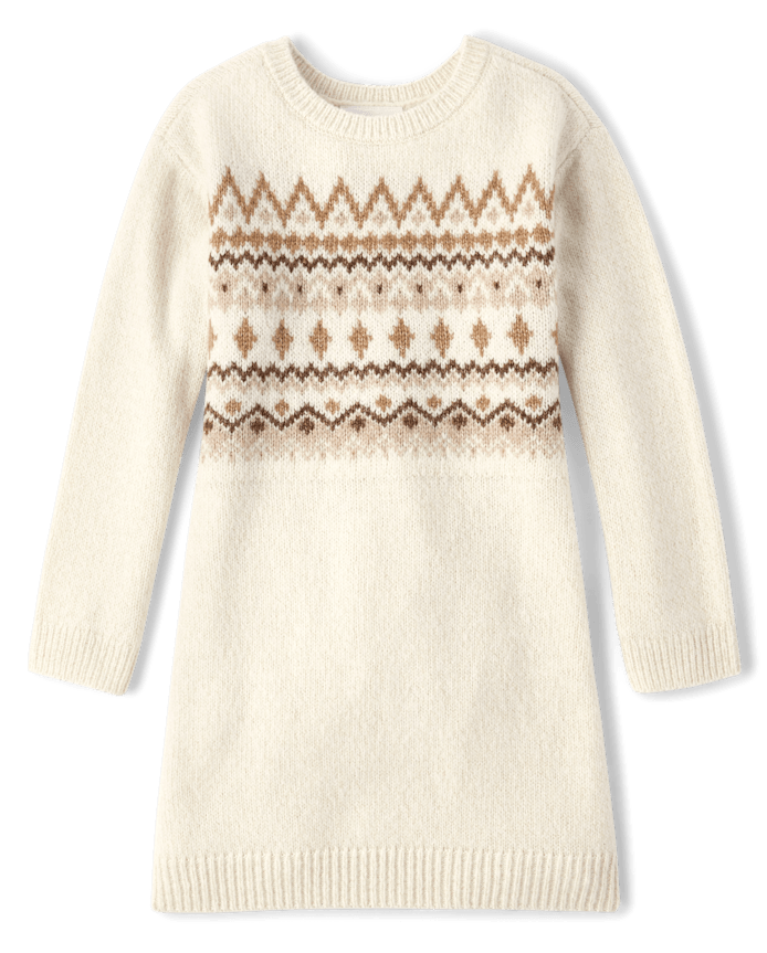 Girls Mommy And Me Fairisle Sweater Dress