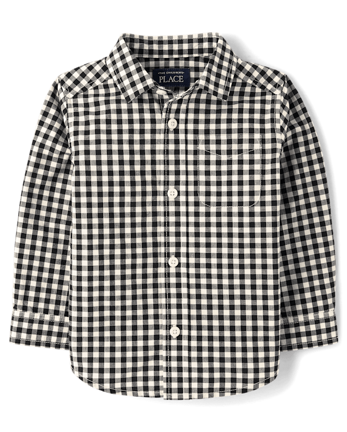 Baby And Toddler Boys Dad Me Print Poplin Button Up Shirt