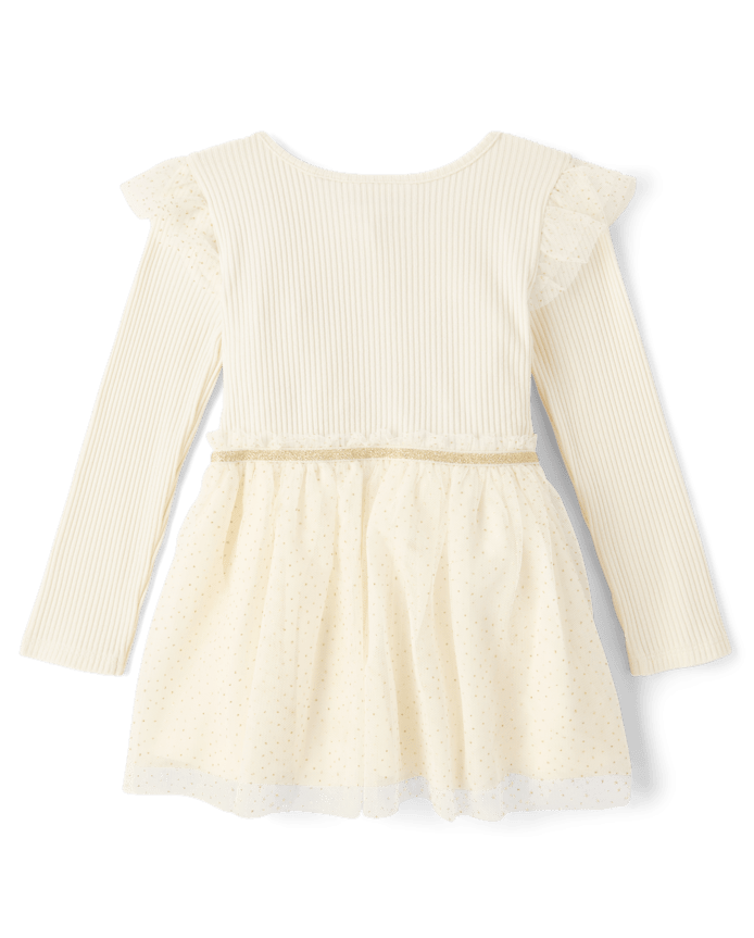 Toddler Girls Foil Ribbed Tutu Dress
