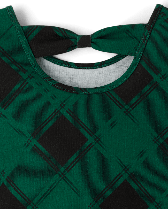 Baby And Toddler Girls Plaid Bow Back Dress