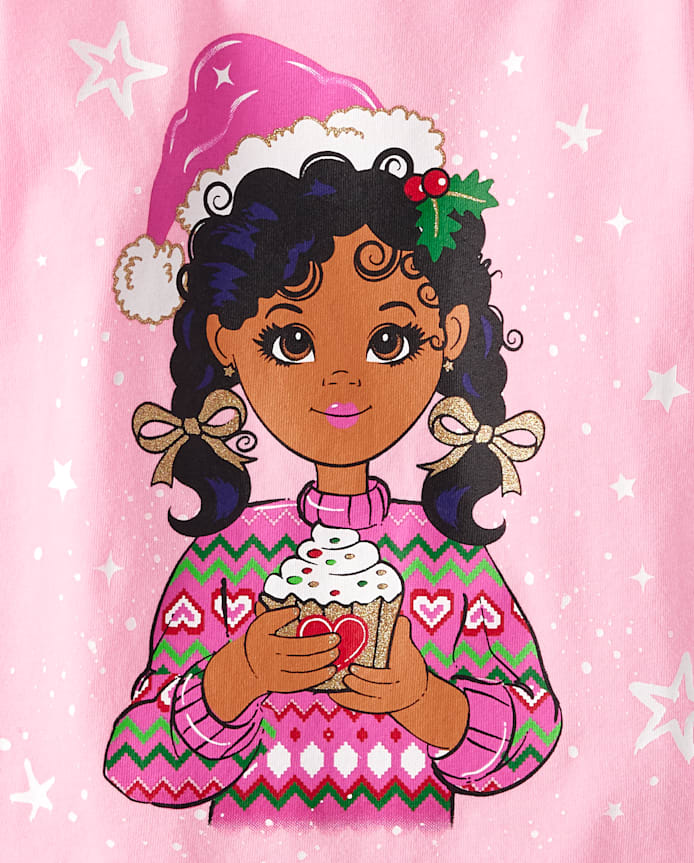 Baby And Toddler Girls Christmas Girl Graphic Tee