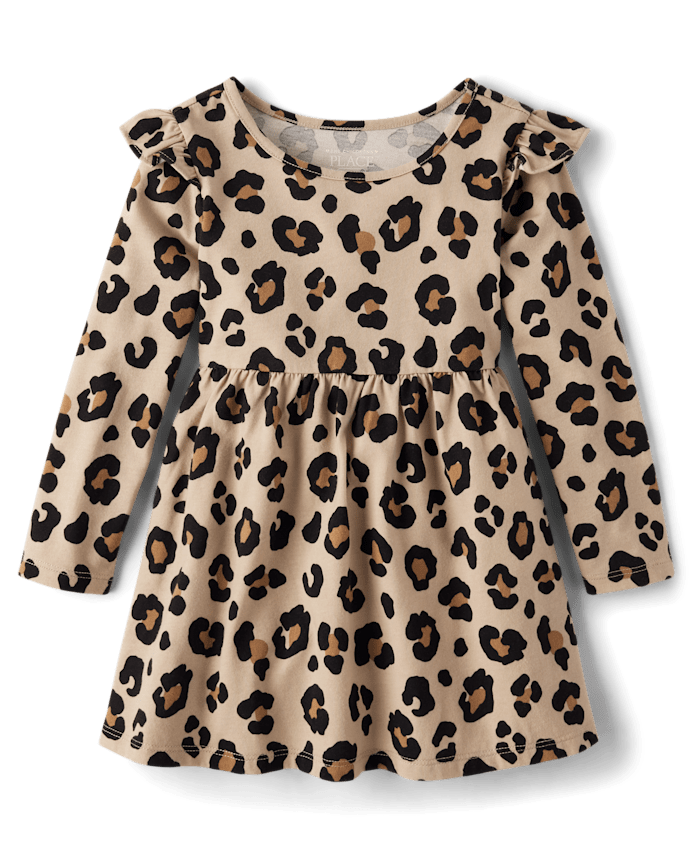 Baby And Toddler Girls Leopard Flutter Dress