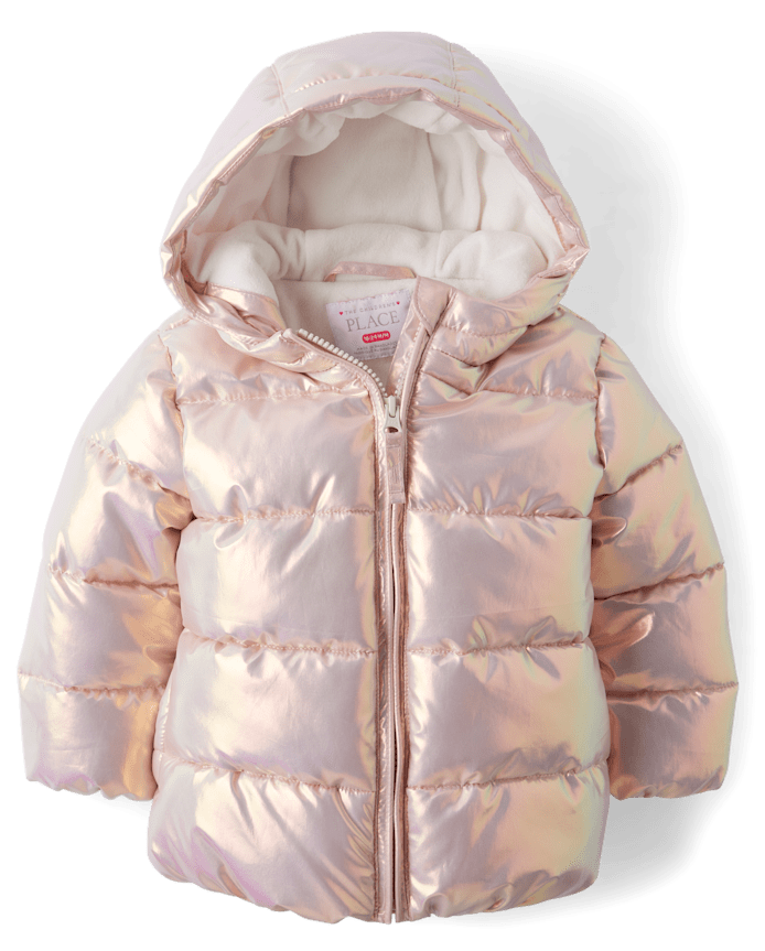 tout-petit, fille High Shine Quilted Puffer Jacker