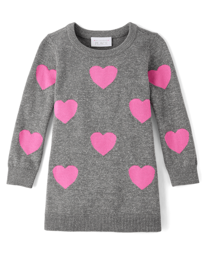 Baby And Toddler Girls Heart Sweater Dress