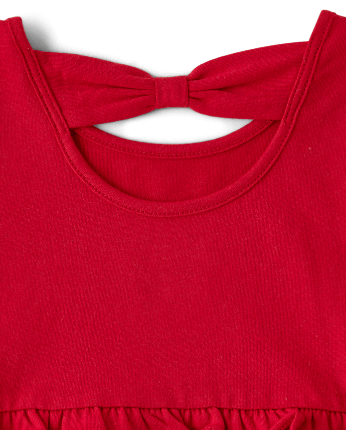 Baby And Toddler Girls Bow Back Tiered Dress