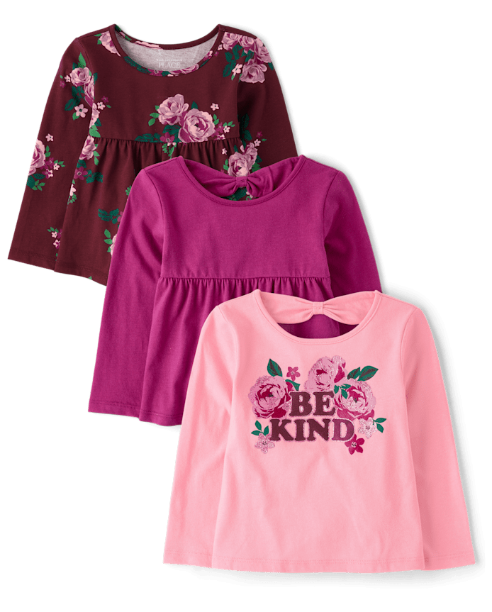 Toddler Girls Floral Top 3-Pack
